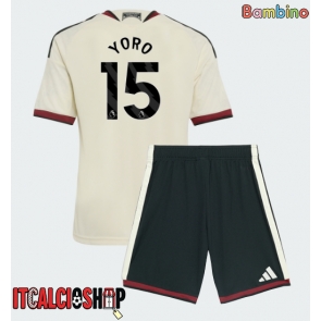 Manchester United Leny Yoro #15 Terza Maglia Bambino 2026-27 Manica Corta (+ Pantaloni corti)